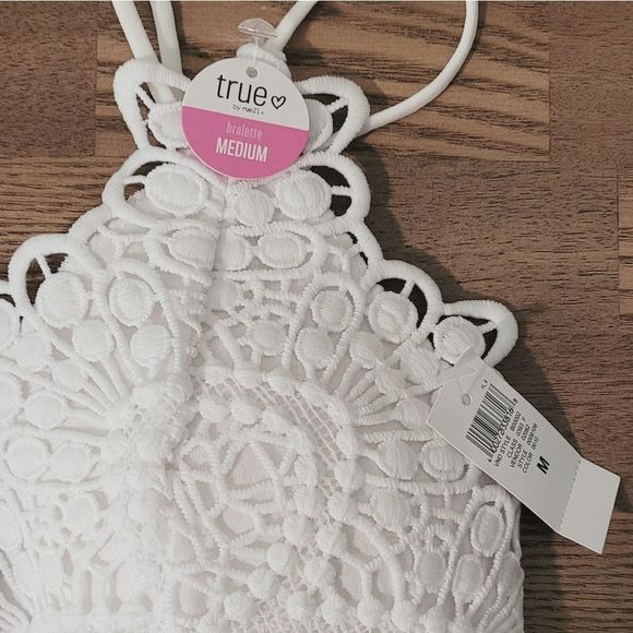 True by Rue 21 Lace White Bralette Size Medium - Picture 2 of 6
